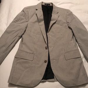J Crew blue seersucker jacket, size 38S